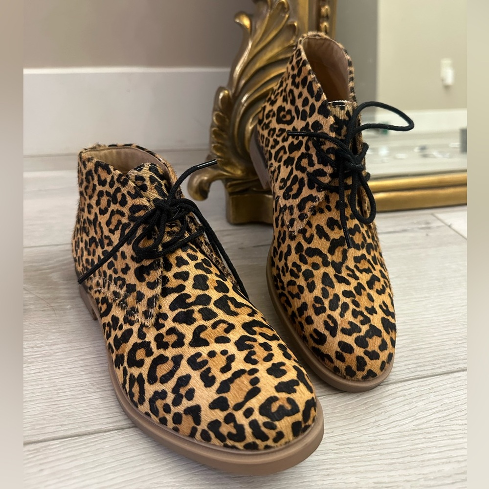 Hush Puppies Leopard Print Ankle Boots-7.5- New